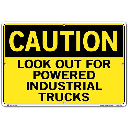 Vestil Aluminum Sign, 12-1/2" H, 18-1/2" W, Aluminum, Rectangle, English, SI-C-27-D-AL-040 SI-C-27-D-AL-040